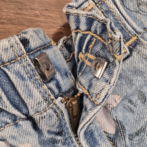 Girls GAP Disney Minnie Mouse Denim Jean Shorts Rainbow Overalls Shortalls 5 - Picture 6 of 8